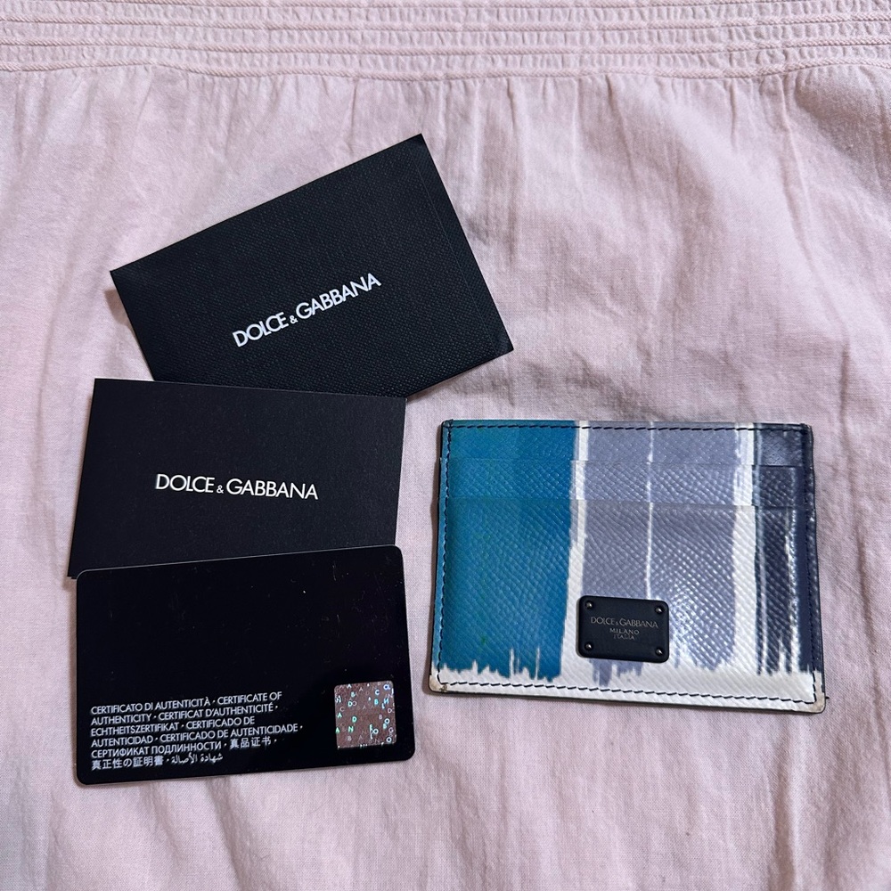 Dolce & Gabbana Blue and Gray Card Holder